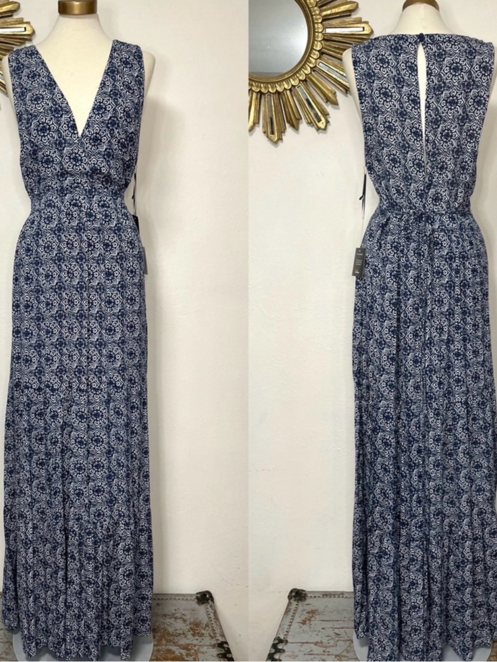Lulus Sleeveless V Neck Tiered Maxi Dress